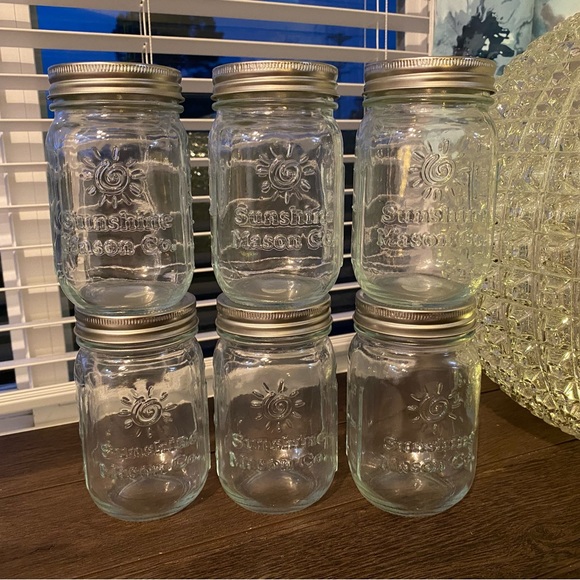 Sunshine Mason Co. 6 Drinking Jars with Straws & Lids - Picture 5 of 15